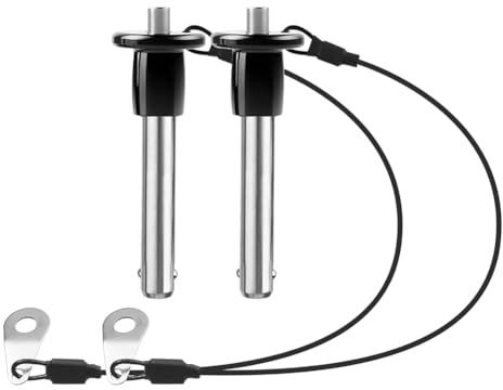 Bortivier 2 Confezioni di Perni di Bloccaggio A Sfera A Sgancio Rapido in Acciaio Inossidabile 304 con Pulsante, Maniglia Rotonda, Cordino, Lunghezza Utilizzabile 30 mm