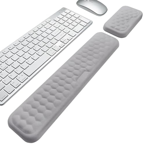 Handballenauflage für Tastatur und Maus Tastatur Ergonomische Handgelenkstütze mit Weichem Memory-Schaum Atmungsaktiv Rutschfeste Handgelenkstützen Set für Büro Arbeit Spiele Laptop