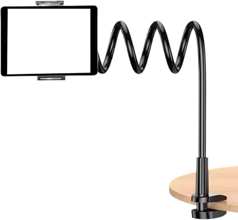 Support de téléphone pour lit - Bras flexible - Support de serrage rotatif à 360 ° - Support sûr pour insérer l'utilisation, table de chevet ou coussin - Parfait pour la cuisine, le bureau, le tapis
