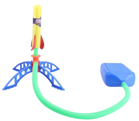 FRCOLOR Lanceur De Fusées D'extérieur Pneumatique pour Garçon Et Filles, Kit De 3 Fusées, Propulsion par Flux d'air, Jouet De Plein Air Adaptable pour Jeux De Parc Et Pique-niques, Couleur Aléatoire