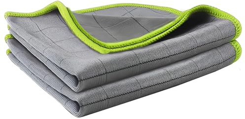 Fyrdm 2 Pièces 50 x 40cm Chiffons en Microfibre de Carbone, 400GSM Chiffons de Nettoyage en Fibre Carbone, Chiffon Carbones pour La Maison, Professionnel Efficace Chiffon Vitre sans Trace, pour Verre