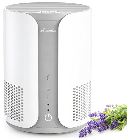 Avamia Luftreiniger mit H13 HEPA-Filter Aromatherapie-Diffusor, 3 Geschwindigkeitsstufen, Leise 22dB luftfilter zur Entfernung von Rauch, Pollen, Tierhaaren und Schuppen, Weiß