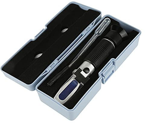 Yctze 1st Professionell Refraktometer för skärvätske- och Salthaltstestning - Salinometer med Hög Noggrannhet, Lättläst Kalibrering, Bekvämt Halkfritt Handtag (Skärvätskekoncentrationsmätare 0-32)