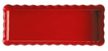 gratängform Rektangulär keramisk ugnsform med vågig kant(Red,Små)