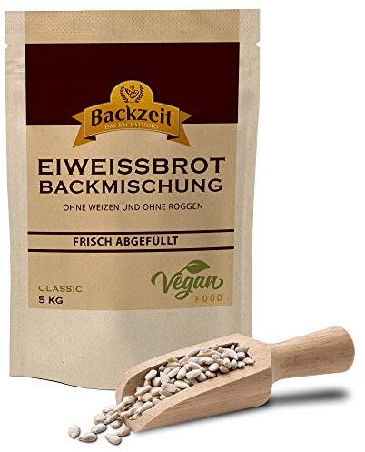 Brothers Eiweißbrot Backmischung Classic, 5 kg XXL Vorratspackung ergibt 9 kg Teig, ohne Weizenmehl, Roggenmehl, in Deutschland hergestelltes Diabetikerbrot mit 90% weniger Kohlenhydraten als Brot