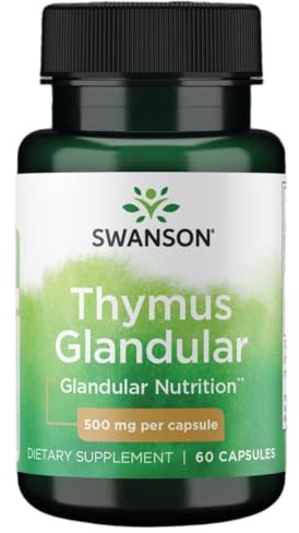 Swanson Raw Thymus Glandular 500 Milligrams 60 Capsules