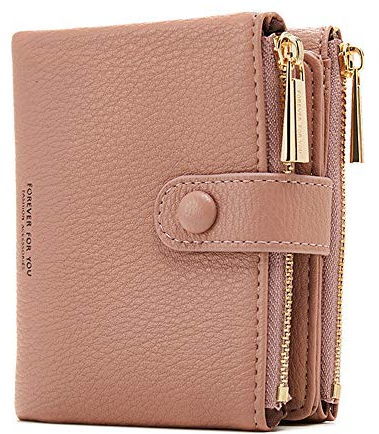 Damen Geldbeutel,PU Leder Portemonnaie Kleine Brieftasche Geldbörse Für Frauen (Pink)