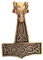 Kiss of Leather XXL Thorshammer Anhänger mit Widderkopf aus Bronze Nr. 65