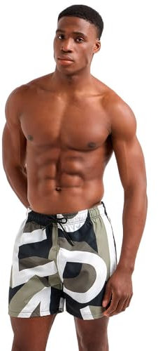 EMPORIO ARMANI Herren MID Boxer Badehose, Big EA Black/CLIM, XXL