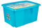 keeeper Paw Patrol Aufbewahrungsbox mit Deckel, Dreh- und stapelbar, Für Kinder, 45 l, Karolina, Fresh Blue Transparent