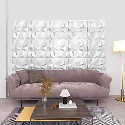 Chusui 3D-väggpaneler, 12 st, takpaneler, väggpanel, väggbeklädnad, väggdekoration, dekorativa väggpaneler, 50 x 50 cm diamant grå 3 m²