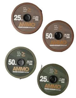 OMC AMMO Camo Braided Hooklink 20m - Carp Fishing Braid 25lb & 50lb