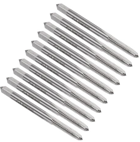 uxcell 10pcs Machine Thread Taps 8-32 UNC 2B High Speed Steel 6542 Straight Flute Screw Thread Milling Taps Threading Tapping Repair Tools