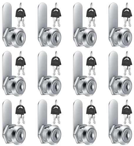 12 Pcs Cabinet Locks, 16 mm Letterbox, Cupboard with Key, Mailbox, Security Drawer for Furniture Door Post Box (12)