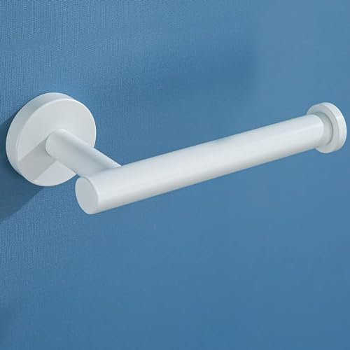 YUET Porte-Rouleau de Papier Toilette Mural Rond en Acier Inoxydable SUS 304 Installation avec Vis pour Salle de Bain et Cuisine (Blanc)