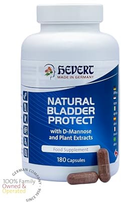 Hevert Natural Bladder Protect con D-Manosa y Arándano Rojo – Apoyo natural para el Tracto Urinario y la Vejiga – Prevención de la Cistitis e Infecciones de orina en mujeres – vegano – 180 cápsulas