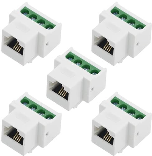 PENGLIN 5PCS RJ11 CAT3 Montage de Panneau Connecteur,Keystone 6P4C Femelle vers 4 Broches Téléphones Adaptateur
