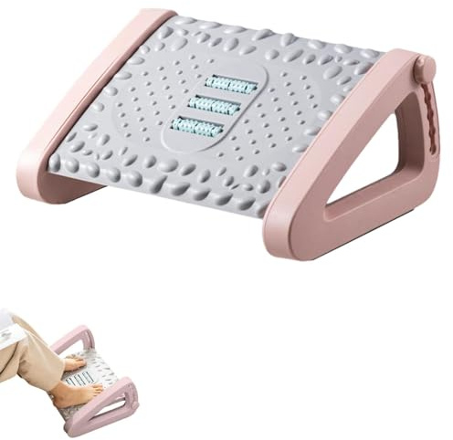 Fotstöd – fotstöd under skrivbord | fotpall under skrivbord | 6 höjder justerbart fotstöd | Ergonomisk design lutade pallar med massagestextur och rulle för, kontor