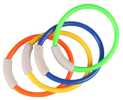 ZUNOXAZ Anelli da Immersione per 4 Pezzi Colorati Anelli da Presa per Immersioni Subacquee Giocattolo per Piscina Addestramento Nuoto Subacqueo