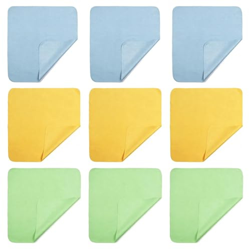 VOOSFSIE 9 PCS Chiffons de Nettoyage en Microfibre, Chiffons Microfibre, Chiffon Lunettes de Vue, Lunettes, Appareils Photo, Tablettes, Lentilles et Écrans, 15 x 18 cm