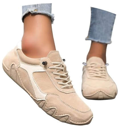Nuqqichongtian Zapatos descalzos para hombre, zapatos descalzos para hombre, de cuero, impermeables, bota baja, botas chukka, senderismo, caminar, botas ligeras, antideslizantes, color caqui, 42/EU