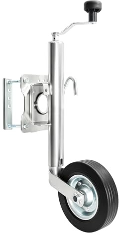 HEYOUTH Ruota di Supporto per rimorchio 580KG, Ruota stabilizzatrice Automatica 200x50mm con Diametro Tubo 48mm, Altezza Regolabile 260mm, Kit di Montaggio Incluso per rimorchi Auto