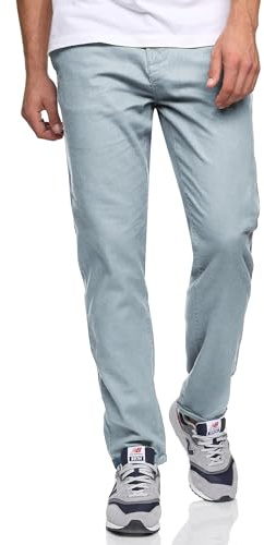 Indicode Herren Haverfield Stoffhose aus Leinen & Baumwolle | Herrenhose Freizeithose Männer Blue Wave, XL