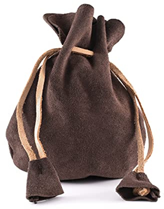 Battle-Merchant Cartera de piel para gato de ante | Vikingo medieval LARP, marrón oscuro, small, Monedero