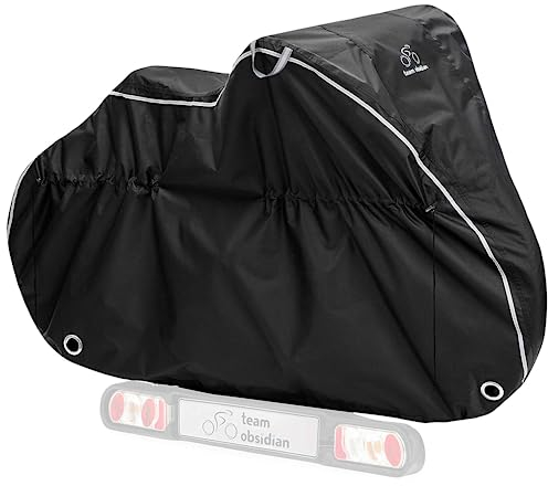 TeamObsidian Fahrradgarage wetterfest - Fahrradabdeckung wasserdicht - 600D Fahrrad Garage Outdoor - 1 bis 3 Fahrräder - Fahrradplane Fahrrad Abdeckung - Fahrradschutzhülle unterwegs
