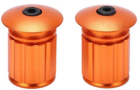 Buachois 1 Paio di Tappi terminali Manubrio Bici, Tappi terminali Manubrio Regolabili in Lega di Alluminio per manubri Bici da Strada BMX MTB da 18‑20 mm(Arancia)