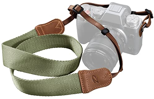 Padwa Lifestyle Hellgrüner Kameragurt - 1.5 Breite Verrückte Pferd Kuhfell Kopf Kameragurte, Reine Baumwolle Gewebte Verstellbare Schulter-Nacken-Gurt für DSLR-Kameras, Großes Geschenk für Fotografen