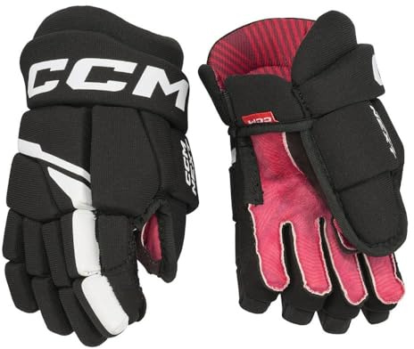 CCM Next Guanti da hockey su ghiaccio Youth (nero/bianco, taglia: 08)
