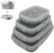 Lot de 4 Récipient Pliables en Silicone, Conservation Alimentaire avec Couvercles Hermétique, Boîtes de conservation Boîtes de Stockage pour Bureau L'école Pique Nique Camping - Gris