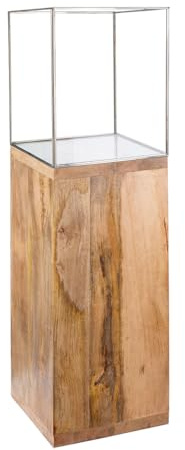 GILDE Deko Windlicht XXL Windlichtsäule Laterne Mangoholz 91 cm