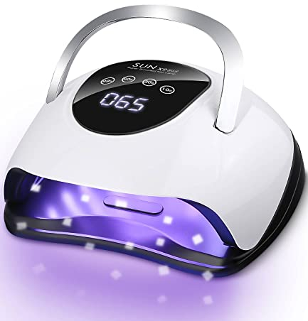 220W LED UV lampe, UV Lampe für Gelnägel, Nagel Lampe mit 4 Timern, LCD-Display, Sensor, abnehmbarer Basis, LED UV Lampe nägel, Nageltrockner, LED Nagellampe,UV Lampe für Shellac Nägel, Weiß