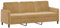 vidaXL Sofa 3-Sitzer, Loungesofa Couch mit Armlehnen Rückenkissen, Wohnzimmersofa Designsofa mit Metallgestell, Sitzmöbel Dreisitzer, Braun Samt