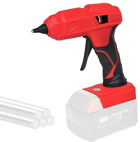 Pistola per colla a caldo, 7 mm11 mm, 40 W, 100 W, compatibile con batteria M-a kita, 20 V, utensili per bricolage con 5 bastoncini di colla, senza batteria (Milwauke, 100 W 11 mm)