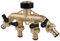 4-Wege-Verteiler aus Messing: TOATELU 3/4 Zoll Wasseranschluss Gartenschlauch Verteiler, Wasserdurchfluss regulier und absperrbar, Wasserverteiler 4fach für Garten, Bewässerung, Outdoor