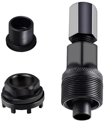 WDKXCN Fahrrad Lockring Tool,Fahrrad Kurbelabzieher Kurbel, 42mm Fahrrad Tretlager Werkzeug mit 1 Satz Kurbel Entferner Fahrrad,Werkzeug Kompatibel mit ISIS 8-Stufen-Innenlagerschalen(Schwarz)