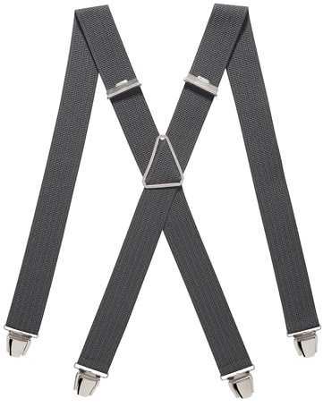 PIERROT Tirantes para Hombre - Clips Extra Fuerte - Sólidos y Artesanales para Hombres Garantía de por vida - Tirantes para Pantalones - Una Talla Para Todos