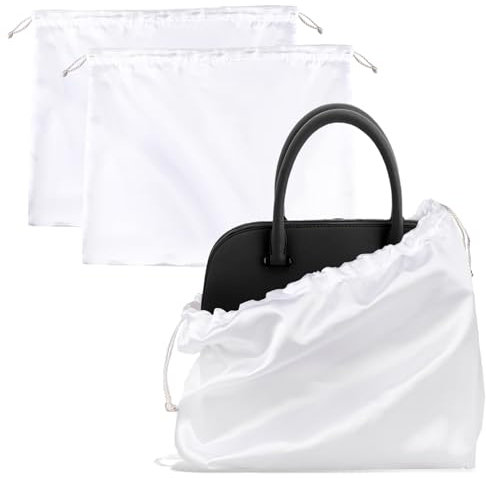 2 Stück Kordelzugbeutel aus Seide Handtaschen Aufbewahrungstasche Schuhtasche Staubbeutel Weicher Staubbeutel Staubdichte Seidentuch Staubschutz für Handtaschen-Organizer Geldbörse Schuhe