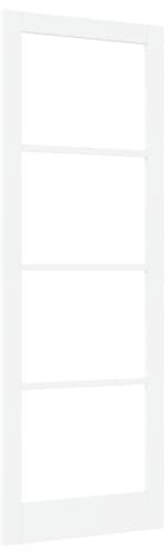 vidaXL puerta interior con cristal 'Orkdal'blanca 83 x 232cm, un panel moderno de pino macizo que sirve para interiores, perfecto para tu salón o vestíbulo. Es una partición rectangular de madera.