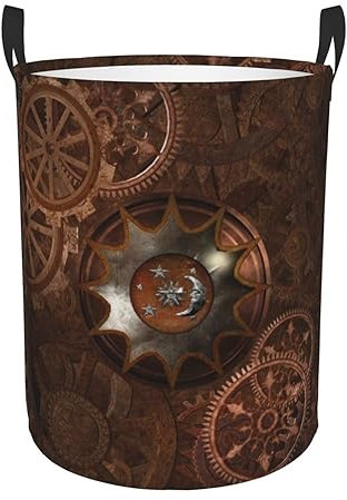 Cesto Para La Ropa Mecanismo De Rueda Dentada Oxidada 1 Multifunción Cesta Colada Elegante Cestas Ropa Sucia Para Sala Juguetes Hotel 40X50Cm