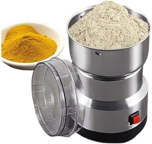 Commercial Grain Grinder, Electric Stainless Steel Mill for Grinding Grains and Roots, 300g Capacity, High Efficiency Vanilla Flour Machine