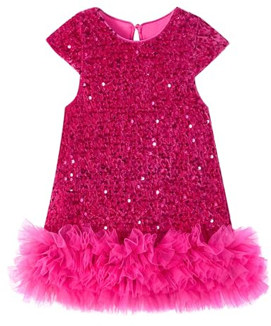 Miipat Klänning för bebis, flicka, paljetter, flicka, prinsessa, barn, klänning, kläder, Rosarouge, 18-24 mois