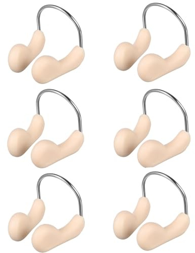 WUBAYI 6 clip per naso da nuoto, in morbido silicone, per adulti e bambini, impermeabili, comode per principianti, nuotatori professionisti, snorkeling e sport acquatici