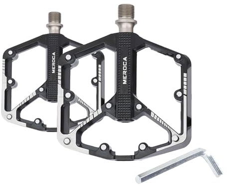 Velxnigt Pedales de Bicicleta de Aluminio, Antideslizantes, con 3 rodamientos sellados, 9/16 Pulgadas, adecuados para Bicicletas de montaña,MTB,BMX, Bicicletas eléctricas,Bicicletas de Carrera(Negro)