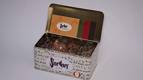 I The e le Tisane Sartori - 4 miscele dall'aroma unico in un'elegante confezione regalo in latta. Fragranze 2024