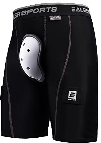 EALER HPC300 Core Compression Hockey Short Jock Pants with Athletic Cup and Sock Tabs for Men and Boys,Adult-Medium