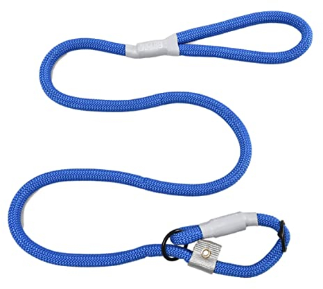 Cesar Millan Slip Lead Leash™; 2-in-1-Schlupfhalsband und Hundetrainingsleine, strapazierfähige, wetterfeste Seilleine, kein Ziehen, Training, Länge 1,2 m, Durchmesser 1,3 cm (Groß, Blau)